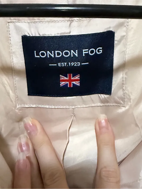 London Fog Blush Pink Faux Fur Collar Quilted Puffer Coat Estimated M/L - Image 4