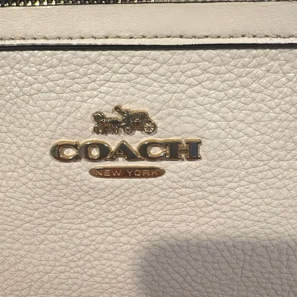 Coach Pebbled‎ Leather Crossbody Bag Chalk White Gold Hardware F29210 - Image 13