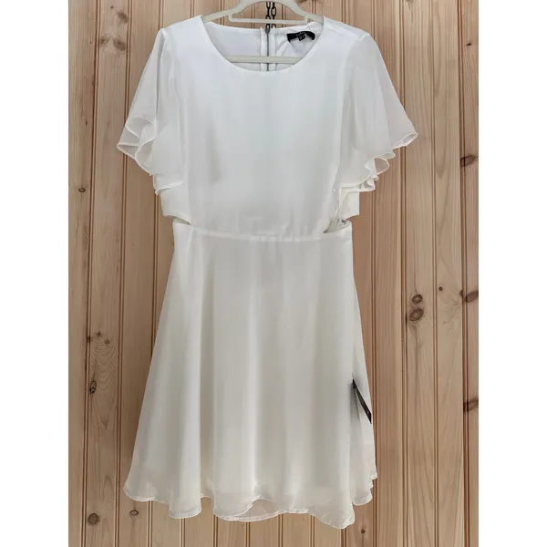 NWT Lulus Blissful Love Ivory Cutout Mini Skater Dress Party Night Out Flowy M - Image 2