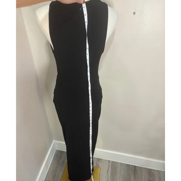 BHLDN Black Sleeveless High Neck Knotted Maxi Gown Dress XS - Image 12