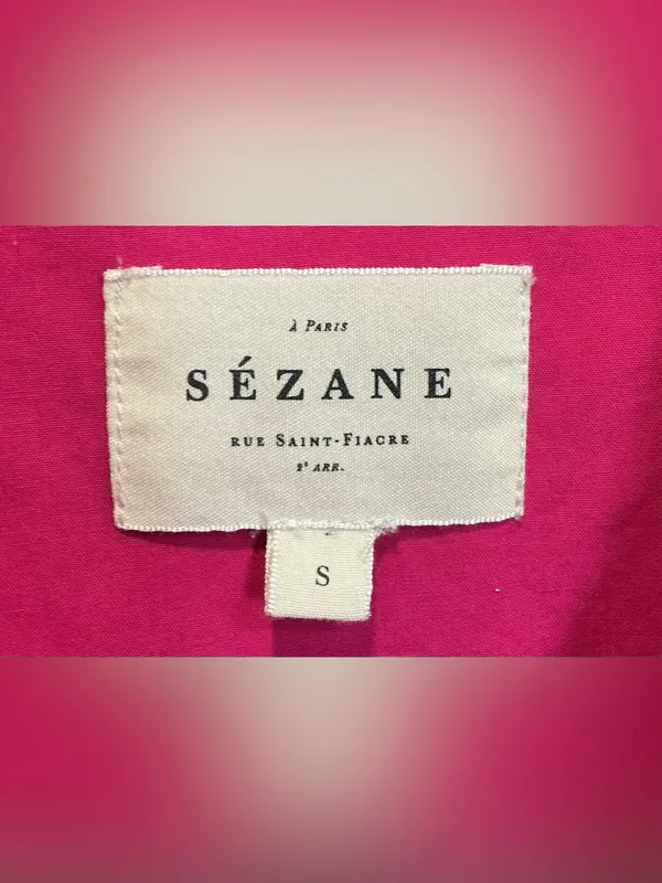 Sezane Maxine Shirt Dress Mini Grenadine Pink Cotton Oversized Button Down S - Image 5