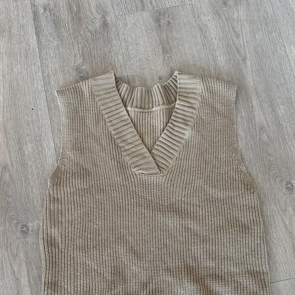 Nordstrom Tan Sleeveless Sweater Dress - Image 2