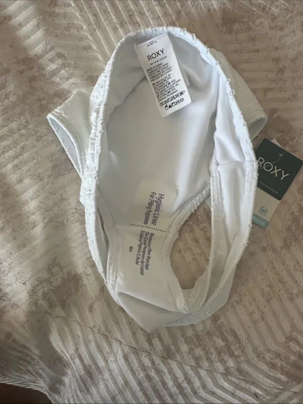 Roxy Girls White Textured Bikini Bottoms - Image 3