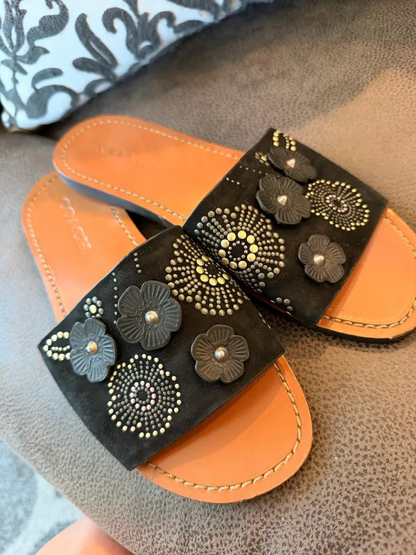 Coach black suede flat sandals  - Image 2