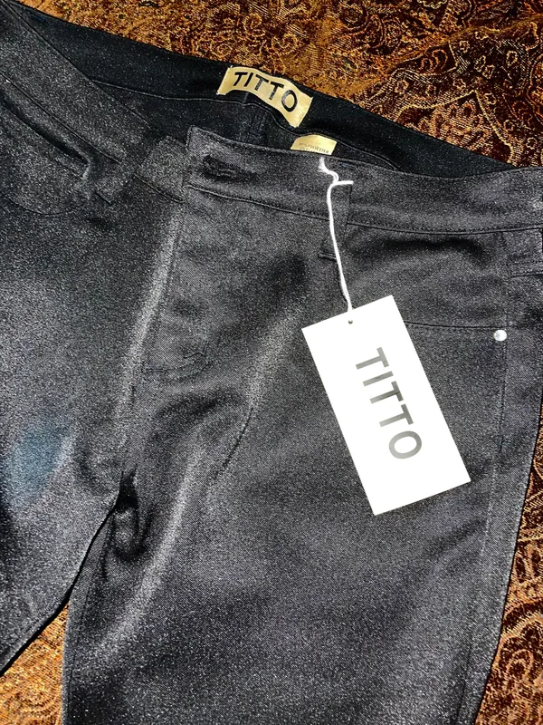 Titto Black Canvas Pants NWT Size 14 - Image 3
