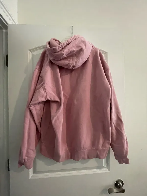Glossier Light Pink Hoodie Size L - Image 4