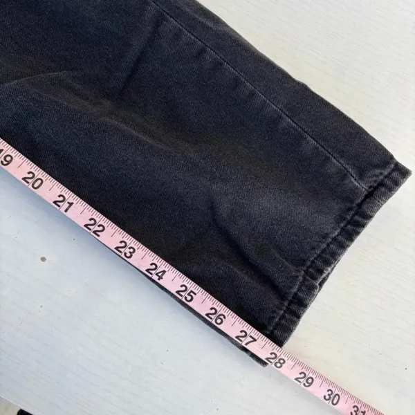Aeropostale 90s Baggy Jeans Size 000 REG Washed Black Distressed Button Fly - Image 7