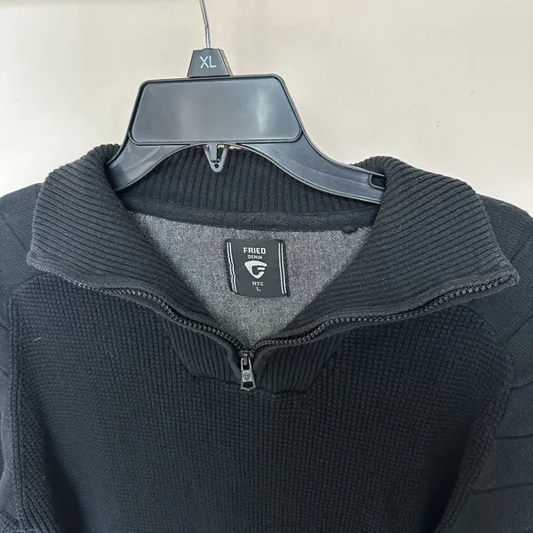 Fried Sweatshirt Womens Lg 1/4 Zip Pullover Black Athleisure Gorpcore Urban - Image 6