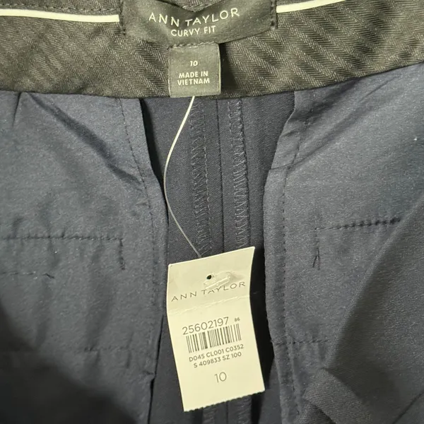 NWT Ann Taylor The Trouser in Seamless Stretch Curvy Fit Pants Navy Blue Size 10 - Image 8