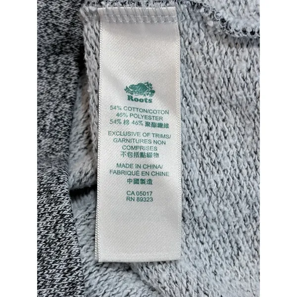 Roots Salt & Pepper Gray Quarter Zip Pullover Sweatshirt Small - Image 6
