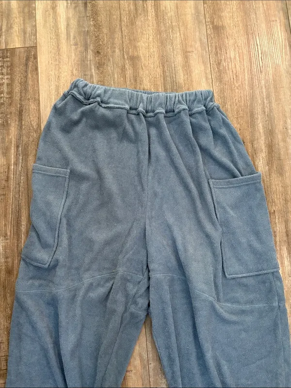 Free People Dusty Blue Cargo Beach Terry Jogger Medium - Image 5