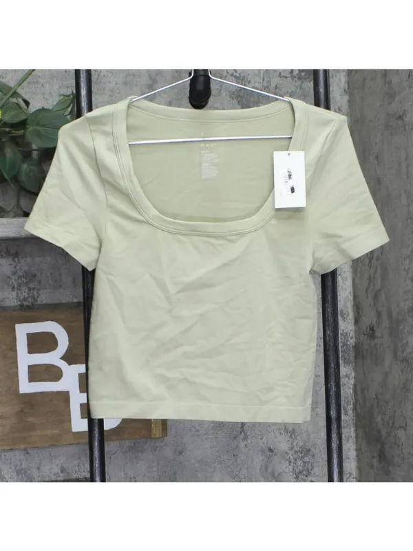 NWT A New Day Fit Seamless Short-Sleeve Square-Neck Baby T-Shirt Light Green M - Image 2
