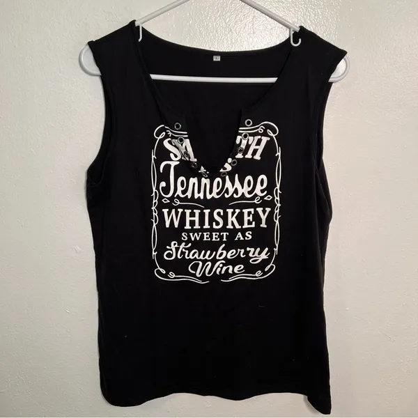 Women's Size Large‎ V-Neck Tank Top Smith Tennessee Whiskey Sweet as Strawberry - Image 3