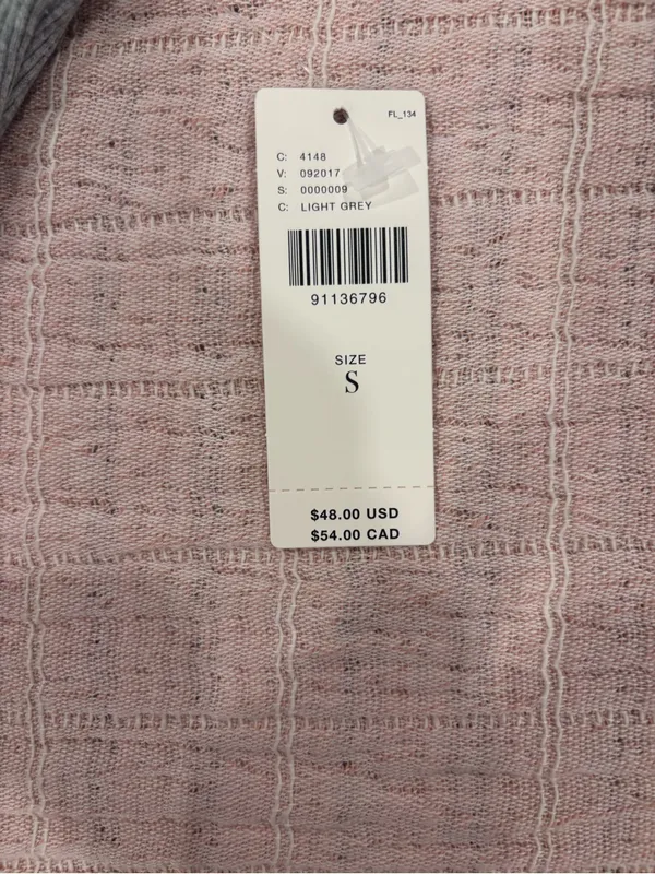 Anthropologie Heather Gray Ribbed Scoop Neck Tee size Small NWT - Image 6