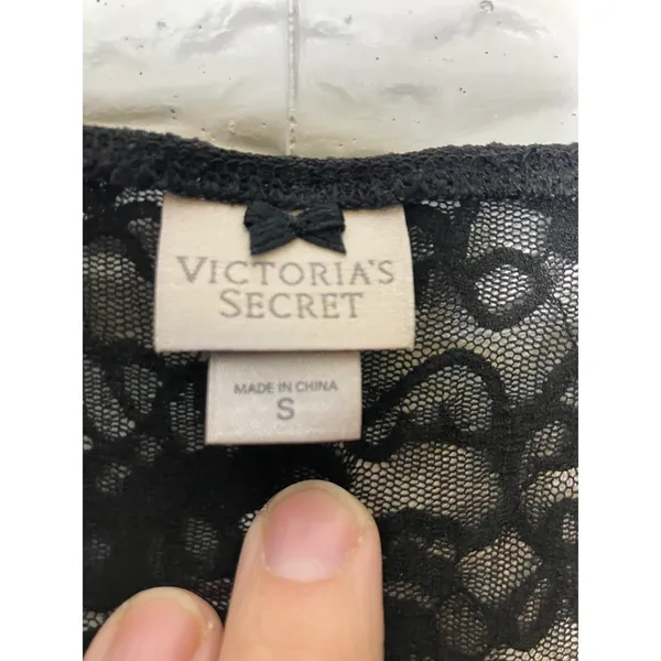 Victoria's Secret black sheer lace lingerie slip dress women's size small sexy‎ - Image 4
