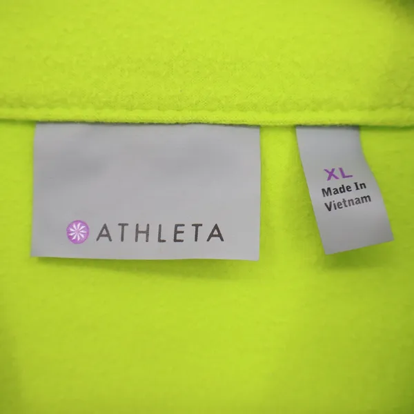 Athleta Pullover Women XL 1/4 Zip Lime Green Thumbhole Activewear Good - Image 2