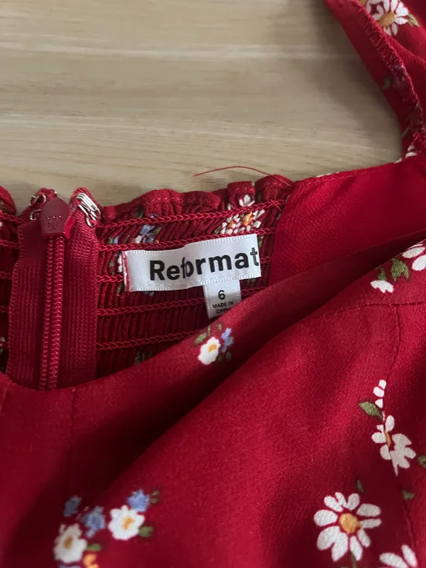 Reformation Cammi Red Floral Mini Dress Cassia 6 - Image 6