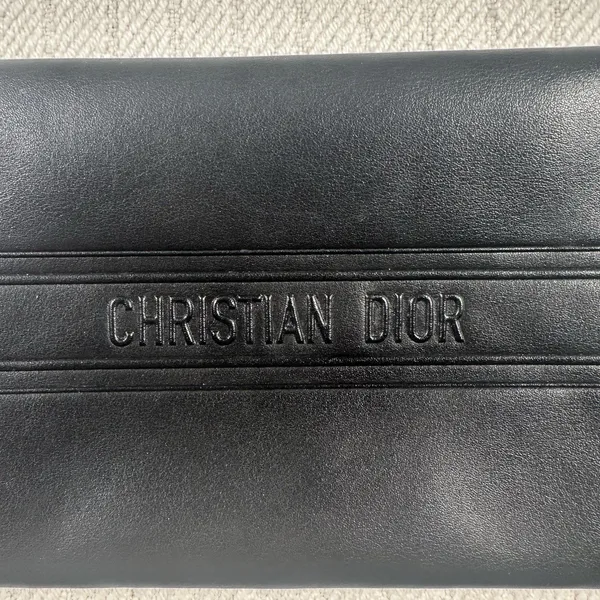 Original Christian Dior Sunglasses Eyeglasses Black Leather Pouch - Image 2