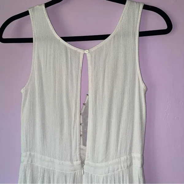 Lulu's XXS Maxi Dress White Embroidered Floral Vacation Cottage Coastal Boho - Image 12