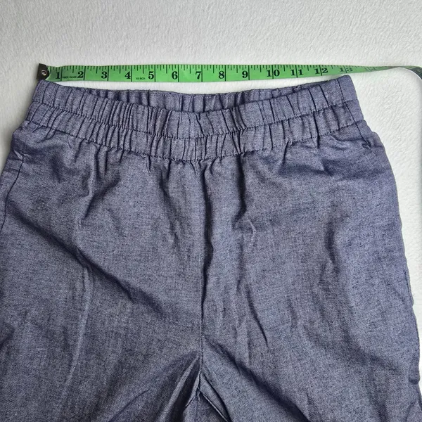 Zara Blue‎ High Waisted Elastic Waist Cuffed Straight Leg Pants Womens Small - Image 5