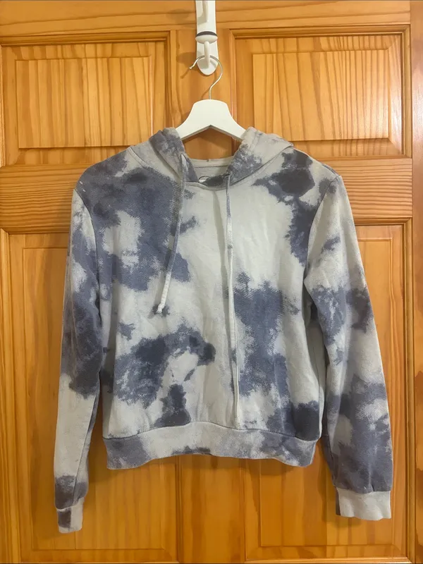Boutique Brand Size Small Blue Tie Dye Hooded Sweatshirt - Image 2