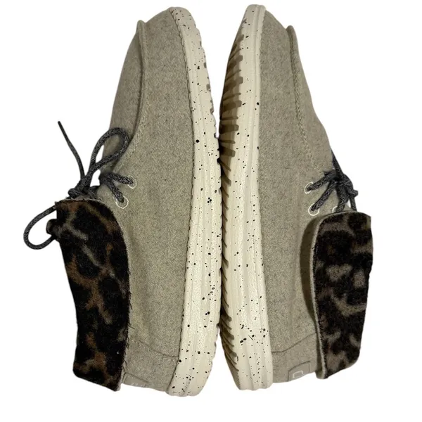 Hey Dude Britt Black Cheetah Wool Ankle‎ Boots Tan Leopard Print Womens 9 - Image 3