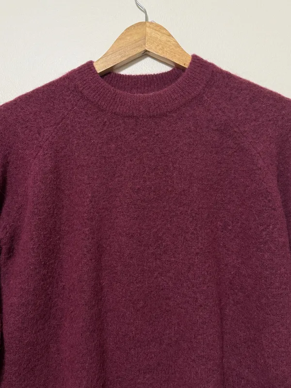 Zara Burgundy Sweater Size Small Acrylic Wool Fall Winter Autumn Jumper Pullover - Image 4