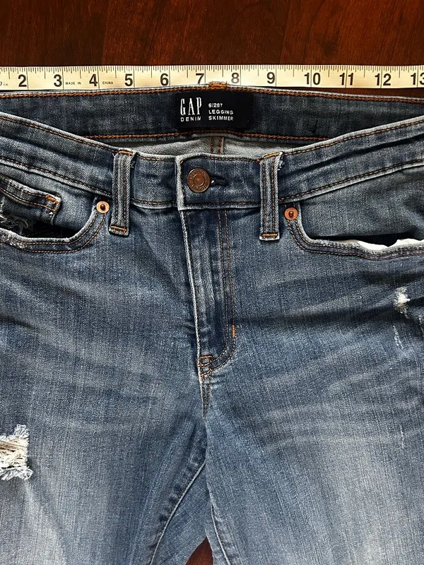 Gap Jeans Size 6/28T Legging Skimmer Distressed - Image 3