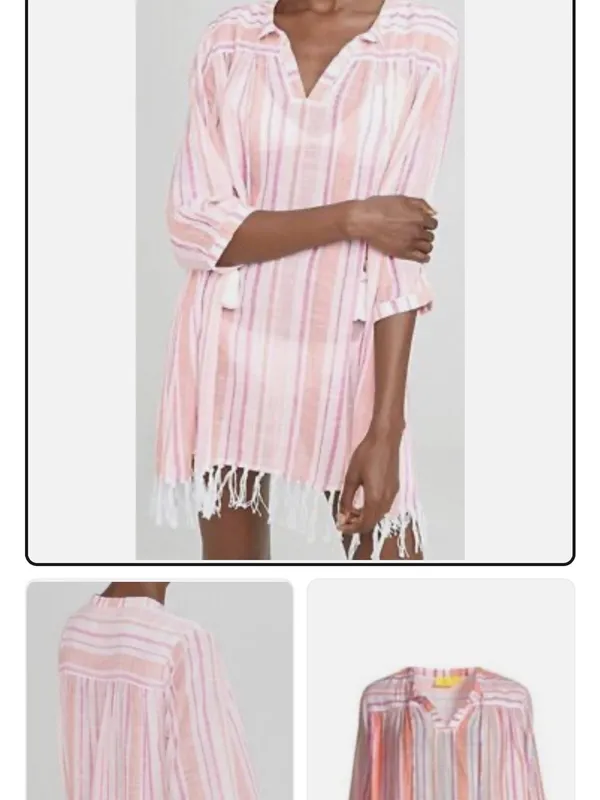 NWT roller rabbit xs Hampton tunic pink white - Image 2