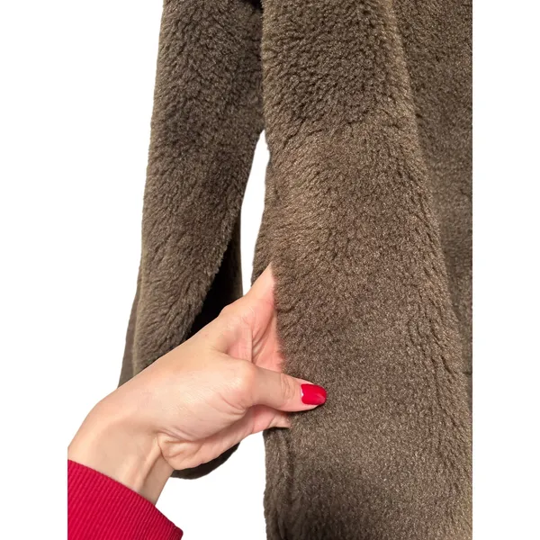 H&M Brown Faux Sherpa Snap Button Jacket S - Image 4
