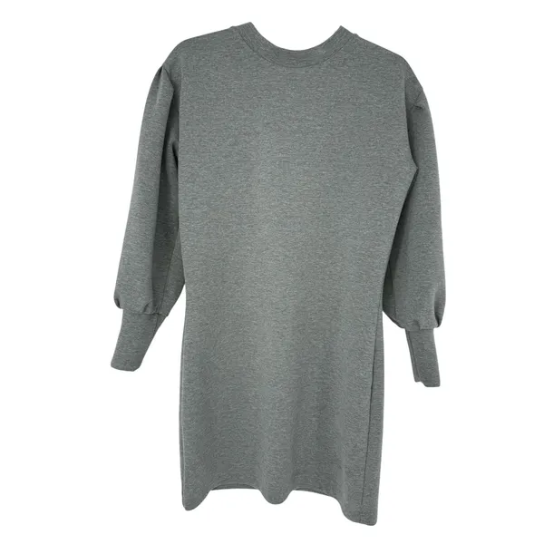 Albion Fit Neo Crop Scuba Sweatshirt Dress Gray S Puff Sleeve Long Sleeve Lounge - Image 2