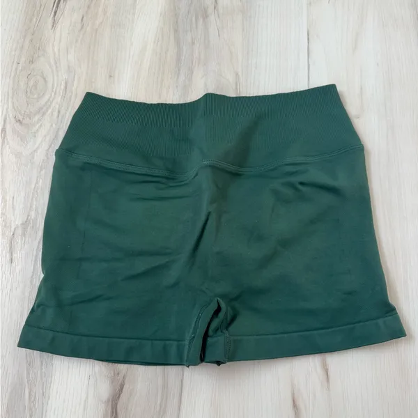 High-Rise Forest Green Women’s Bike Shorts - Sleek Active Fit - Image 4