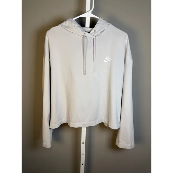 Nike Sportswear Club Cropped Hoodie Gray Sweatshirt XL Athleisure Sporty‎ - Image 2