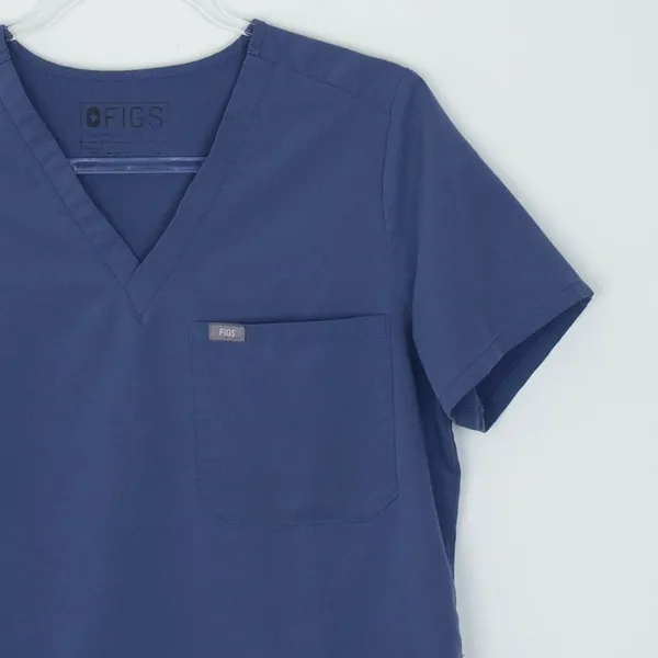 Figs Womens Catarina One‎ Pocket Scrub Top Size M Blue Short Sleeve Nursing Work - Image 2