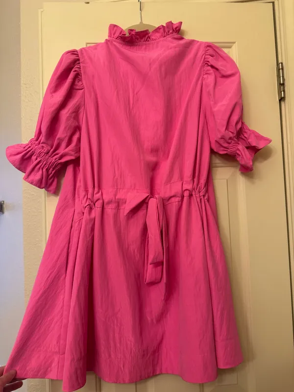 Glam Pink Cinch Waist Dress - Image 4