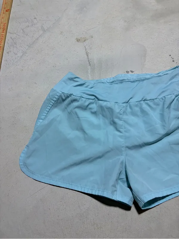 Nike Women's Light Blue Athletic Running Shorts medium - Image 3