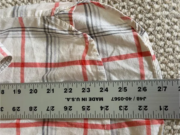 Banana Republic Plaid Button Down Shirt Women’s Size XS Orange Gray Cotton NEW - Image 7