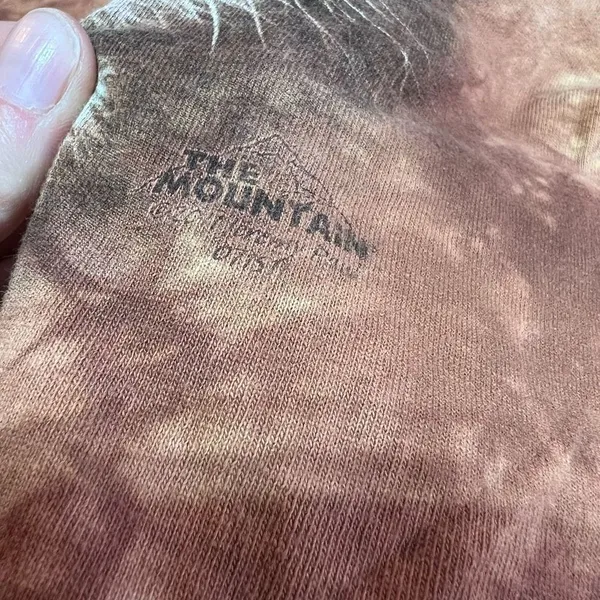 Vintage The Mountain Women's Tie-Dye Crew Neck Lion Graphic‎ shirt Brown Small - Image 5