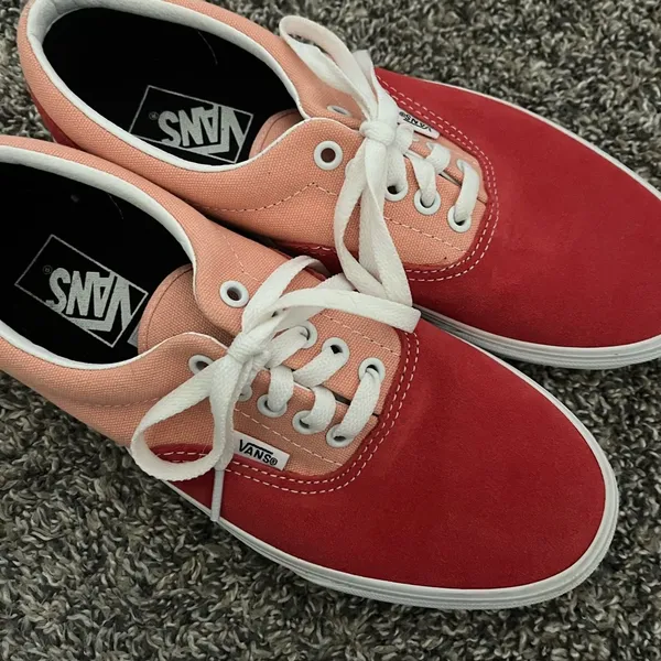 Vans Never Worn Coral and Pink Canvas and Suede Fabric Low Top Women’s Shoes - Image 8