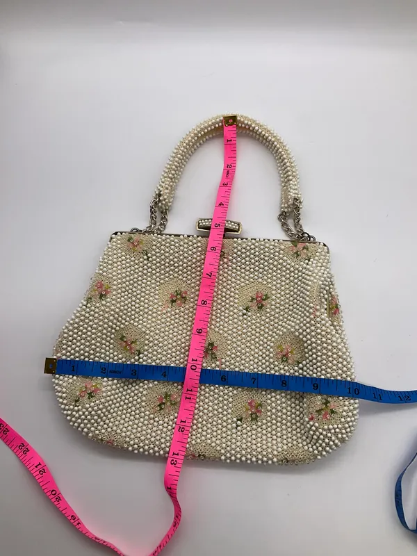 VINTAGE CORDÉ BEADS HANDBAG White - Image 6