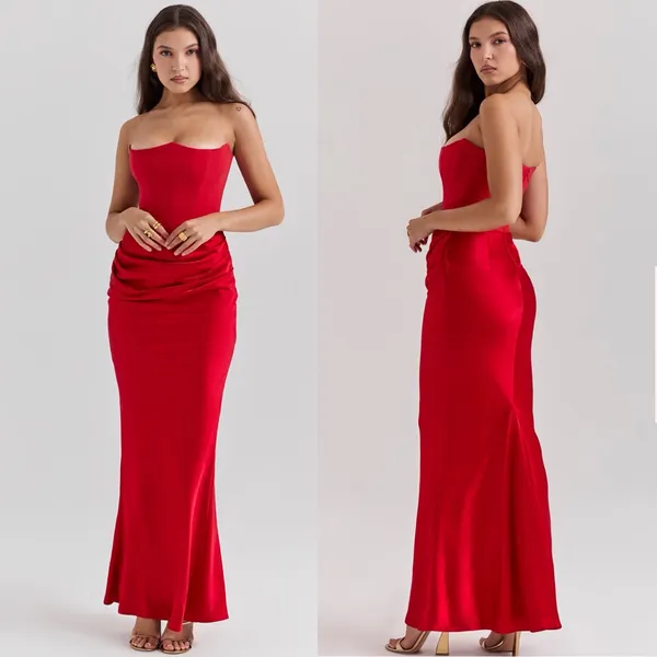HOUSE OF‎ CB 'Persephone' Scarlet Strapless Corset Maxi Dress NWOT size S - Image 14