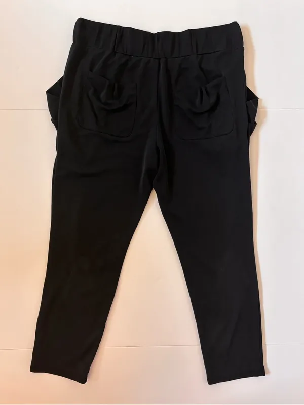 Free People Black Slouchy Harem Pants Draped Pocket Cropped Tapered - Image 6