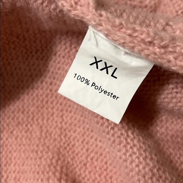 Cozy & Chic XXL Pink, White & Gray Cardigan – Soft Knit, Open Front - Image 5
