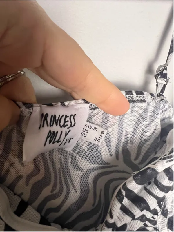 Princess Polly Zebra Print Ruched Corset Top Y2K Indie Sleaze US 2 - Image 3