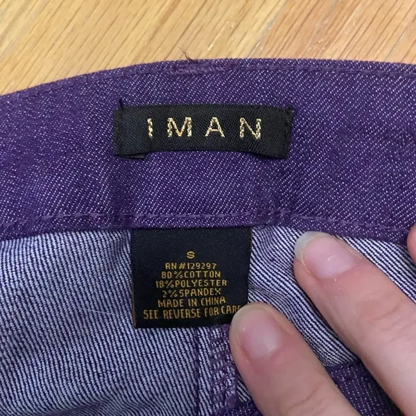 Iman purple‎ denim stretch pull on jeans Size small Purple - Image 4