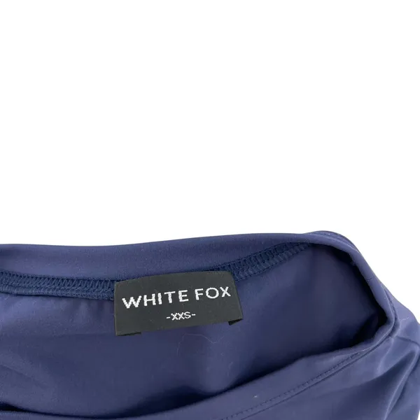 White Fox Boutique Tee T-Shirt Short Sleeve Logo Navy Blue Size XXS - Image 5