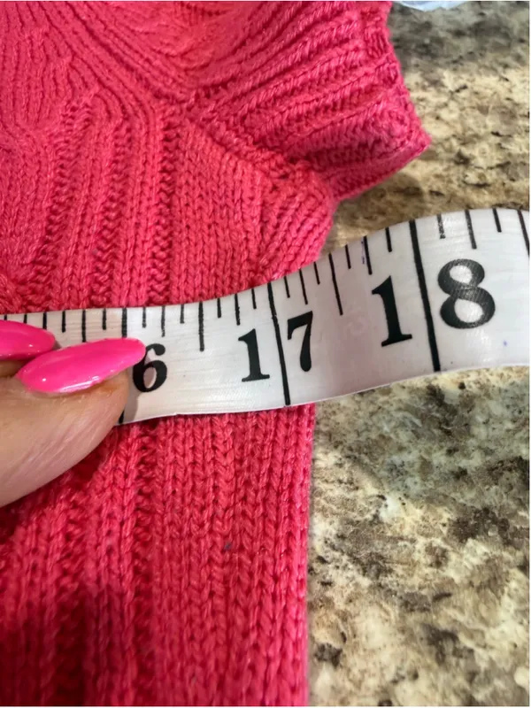 Women's H&M Cable Knit Scoop Neck Sweater Pink Size 6 - Image 8
