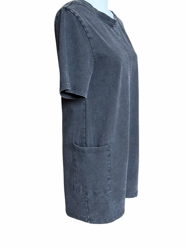 Mono B Romper Size Small Washed Black V-Back Pockets Casual Summer Vacation - Image 4