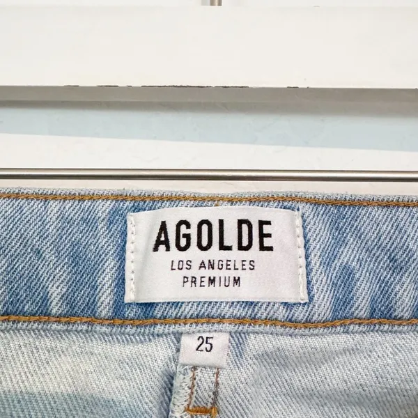 Denim Quinn High Rise Distressed Fray Hem Jean Mini Skirt - Image 6