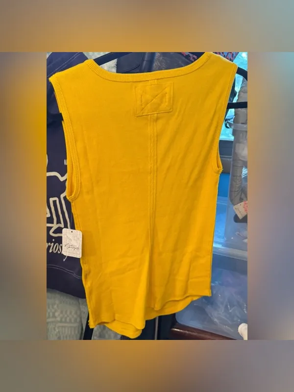 NWT Free People We The Free Hummingbird Tank - Solar Flare Yellow - Large - Image 8